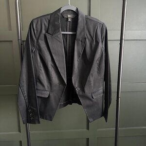 Basic Black Cotton Tuxeduo Blazer